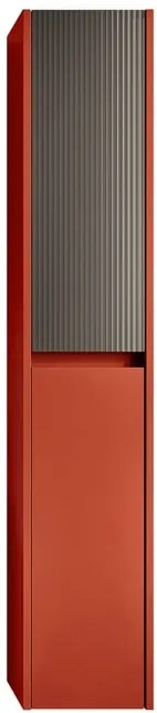 Colonna per mobile bagno Niwa 2 ante P 27 x L 30 x H 160 cm laccato opaco paprika con vetro grigio carbone