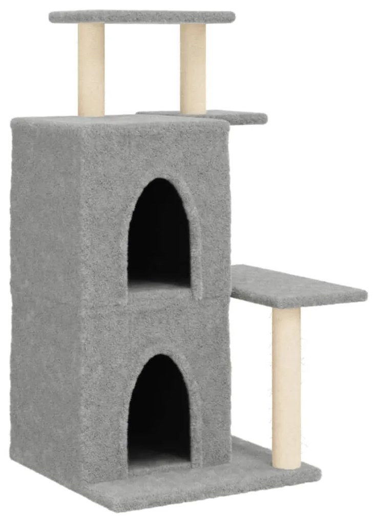 Albero per gatti con tiragraffi in sisal grigio chiaro 97 cm