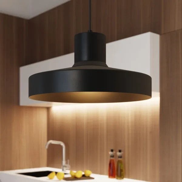 Sollux SL.1703 - Lampadario a sospensione con filo BILO 1xE27/15W/230V diametro 35 cm nero
