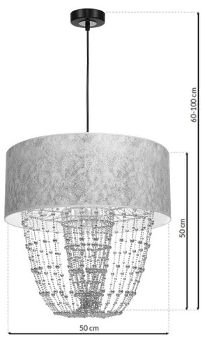 Lampadario a sospensione con filo ALMERIA 1xE27/60W/230V