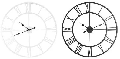 Orologio da Parete Home ESPRIT Bianco Nero Metallo 80 x 3 x 80 cm (2 Unità)