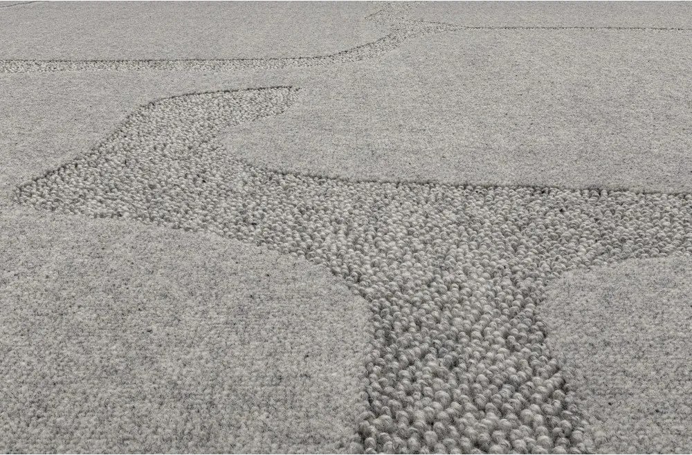 Tappeto in lana grigio 200x300 cm Morphic Organica - Agnella