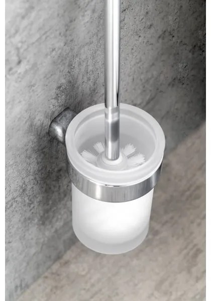 Gedy - Scopino a parete PIRENEI cromo lucido/vetro raso