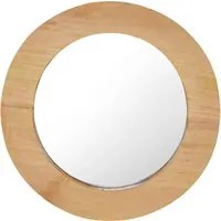 Specchio da Parete 40 cm in Legno di Teak Rotondo 288805