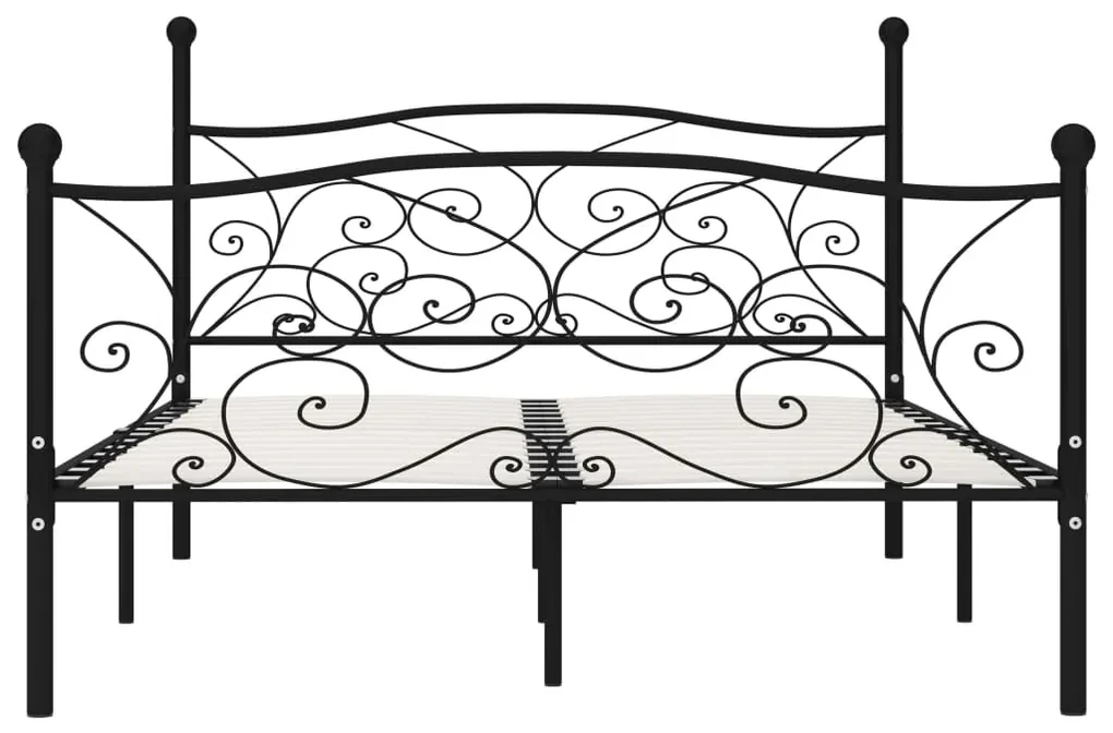 Giroletto con doghe nero in metallo 120x200 cm