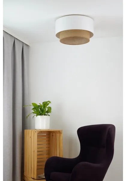 Duolla - Plafoniera BOHO 1xE27/15W/230V diametro 45 cm bianco/marrone