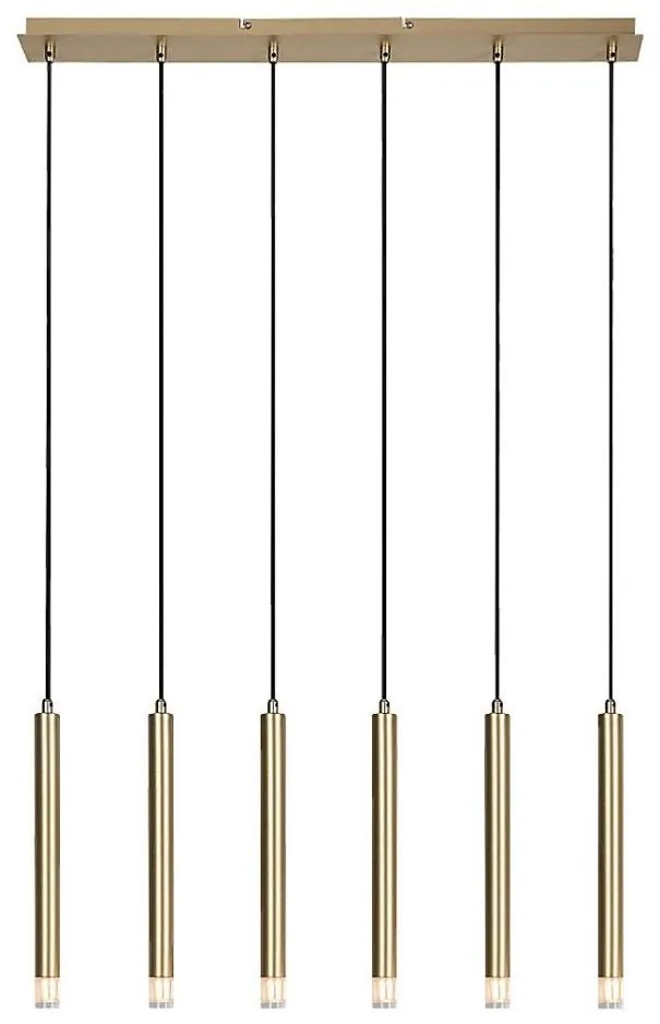 Rabalux 72363 - Lampadario a sospensione con filo RAMIRA 6xG9/5W/230V oro
