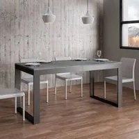 Tavolo da Pranzo Tecno Evolution 90x180 Allungato 90x284 in Nobilitato e Ferro Colore: Cemento