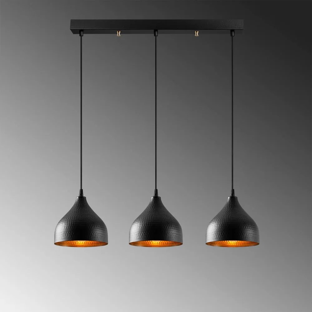 Lampadario nero con paralume in metallo Tattoo – Opviq lights
