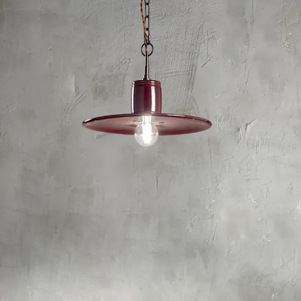 Lampada a sospensione LAND in ceramica smaltata BORDEAUX