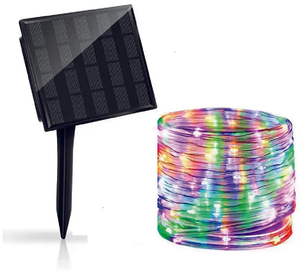Tubo Luminoso 100 Led ad Energia Solare Multicolor