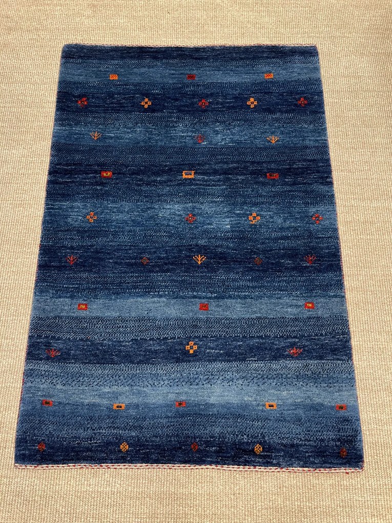 Gashguli Tappeto 90 x 140 Blu (Iran) Annodato A Mano