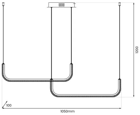 Lampadario LED a sospensione con filo HORIZONT 2xLED/11W/230V nero