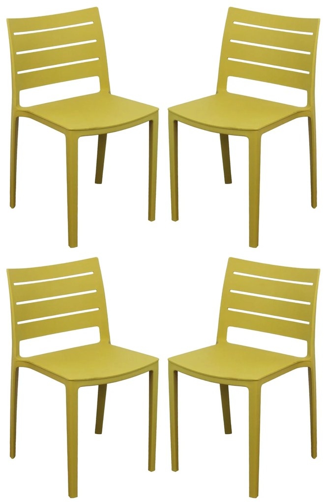 CABOT - set 4 sedie in polipropilene impilabile