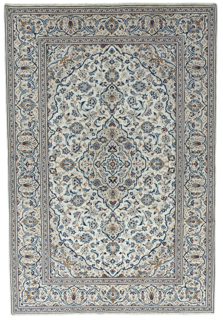 Kashan Tappeto 200 x 290 Beige (Iran) Annodato A Mano
