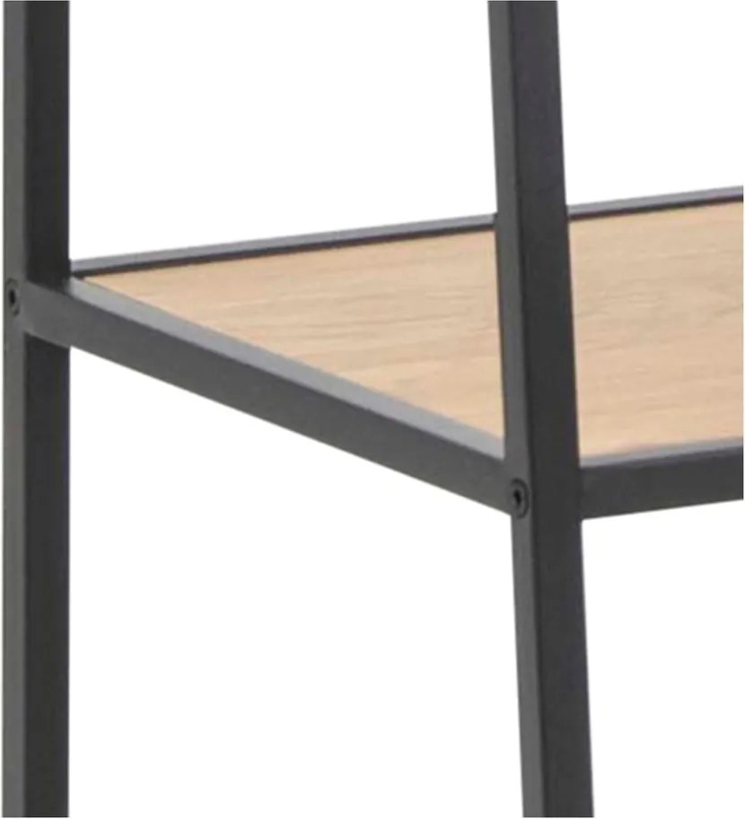Scaffale nero-color legno naturale effetto rovere 77x175 cm Seaford - Actona
