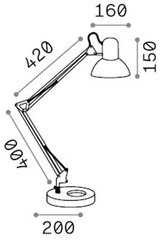 Lampada Da Scrivania-Ufficio Moderna Wally Metallo Nero 1 Luce E27