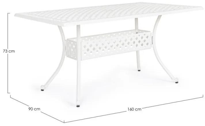 Tavolo da esterno Ivrea rettangolare bianco cm 90 x 160