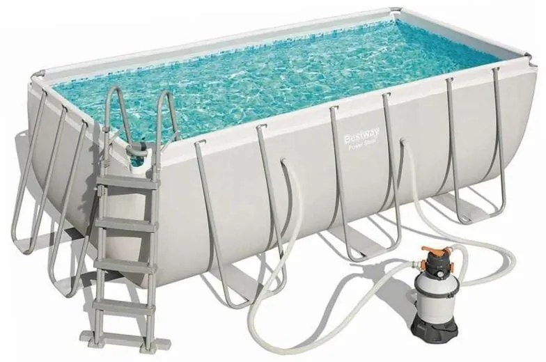 Piscina Rettangolare Power Steel - Chiaro - 404x201 cm - Bestway
