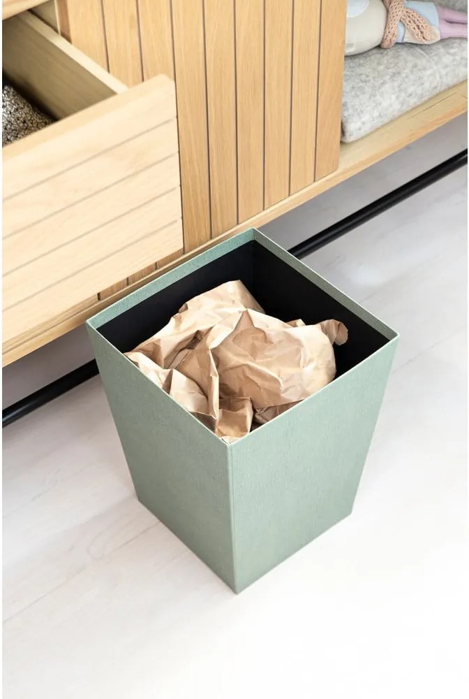 Cestino per la spazzatura color foglia di tè Sofia Canvas Paper Laminate – Bigso