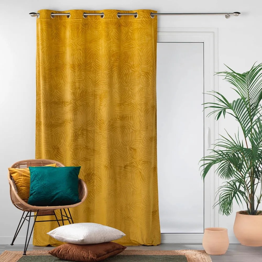 Tenda di velluto giallo 140x240 cm Analia - douceur d'intérieur