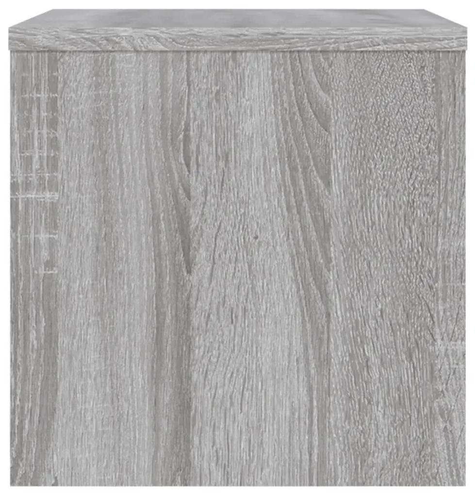 Comodino grigio sonoma 40x30x30 cm in legno multistrato