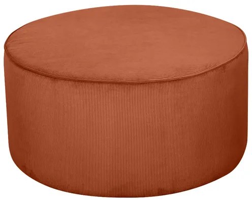 Pouf rotondo in velluto a coste color bruciato D70 cm LOUIS