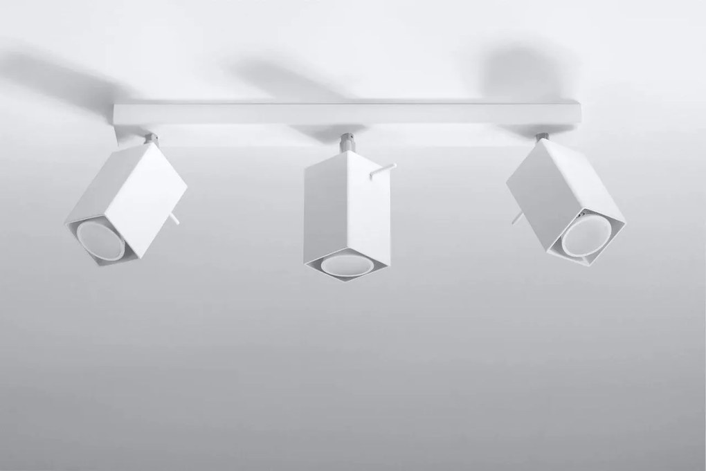 Plafoniera da Soffitto in Acciaio 3xGU10 MERIDA 3 Bianca Orientabile