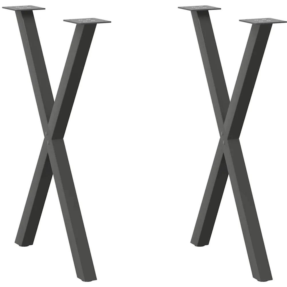 Gambe Tavolo Pranzo A X 2 Pz Antracite 57x(72-73) Cm Acciaio /