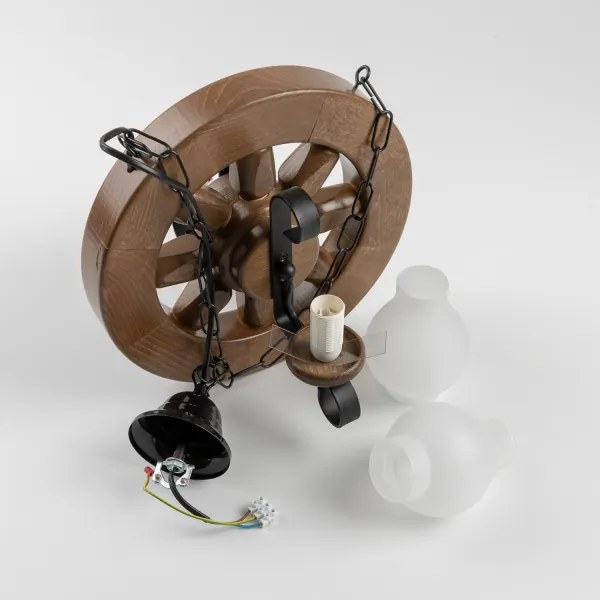 Brilagi - Lampadario a sospensione con catena ROATA 2xE14/40W/230V faggio/noce