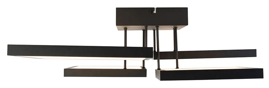 Plafoniera nera incl. LED dimmerabile a 3 livelli 4 luci - Lejo