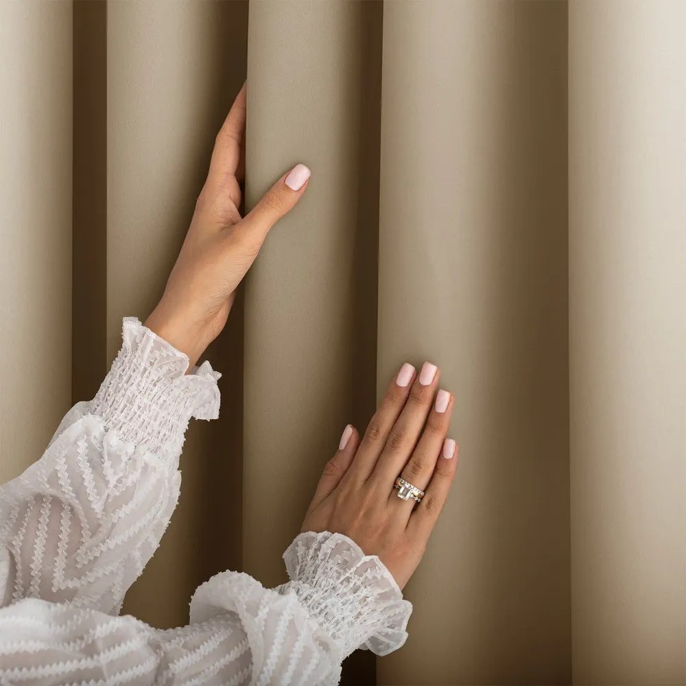 Tenda parzialmente oscurante beige 140x250 cm Carli Tie – Restilo