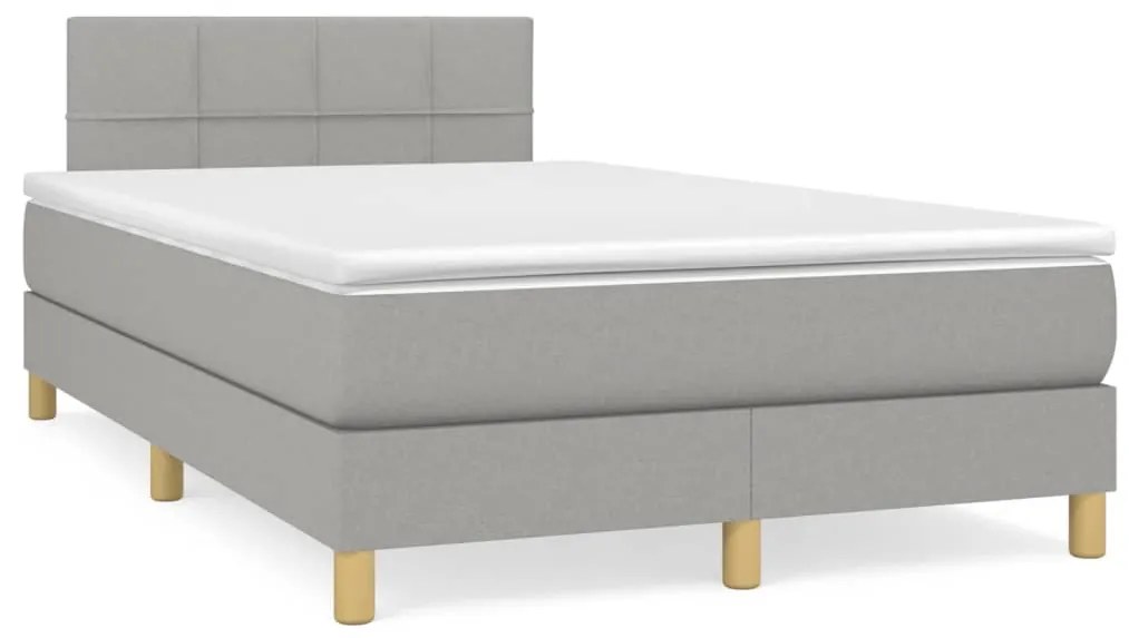 Giroletto A Molle Con Materasso Grigio Chiaro 120x190cm Tessuto /