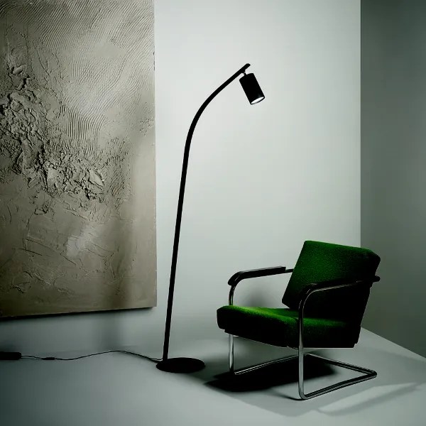 Piantana a LED H184 cm in metallo Nero con faretto orientabile MURGA