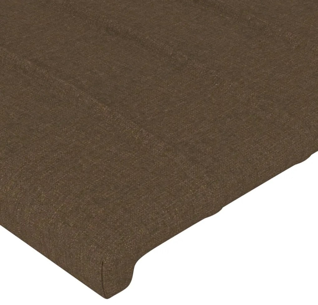 Testiera ad orecchio marrone scuro 103x16x118/128 cm in tessuto