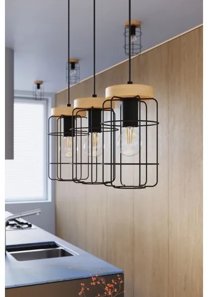 Sollux SL.1263 - Lampadario a sospensione con filo GOTTO 1xE27/15W/230V nero