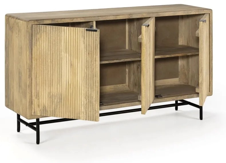 Cassettiera di colore naturale in mango massiccio 150x85x40 cm Mundra – MOME