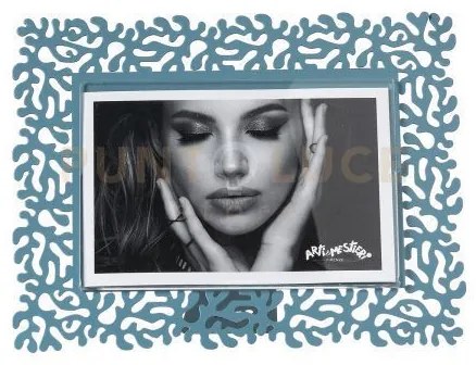 Portafoto di design corallo piccolo orizzontale blu oltremare in fe...