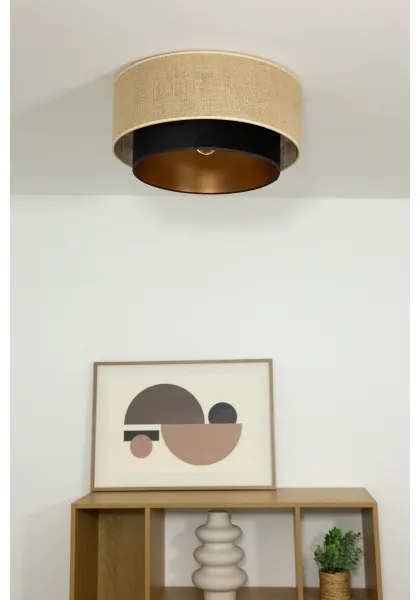 Lampada da soffitto SARTA 1xE27/60W/230V Ø 45 cm nero/iuta