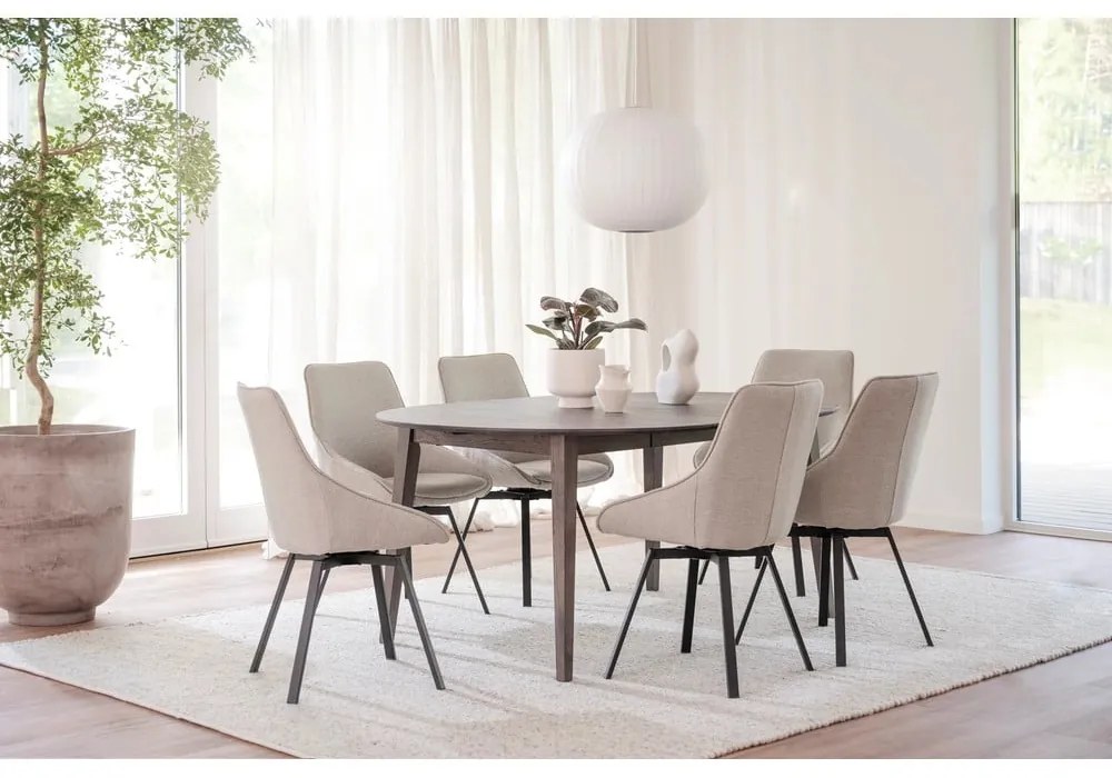 Tavolo da pranzo rotondo in rovere massiccio allungabile ø 120 cm Filippa – Rowico