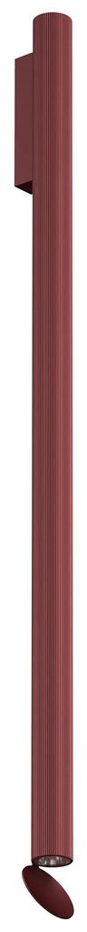 Flos Flauta H1000 Riga Lampada indoor 100 cm Da Parete a biemissione in alluminio Anodized Ruby Red