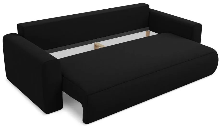 Divano nero allungabile/con contenitore con rivestimento in velluto 238 cm Kapua – Makamii