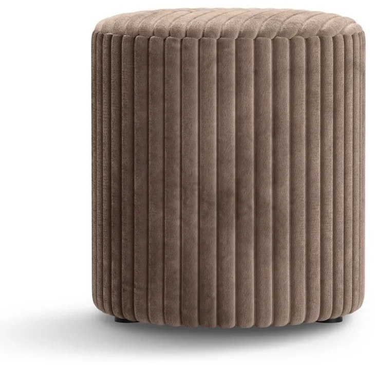 Poggiapiedi marrone con rivestimento in velluto a coste Dia – Micadoni