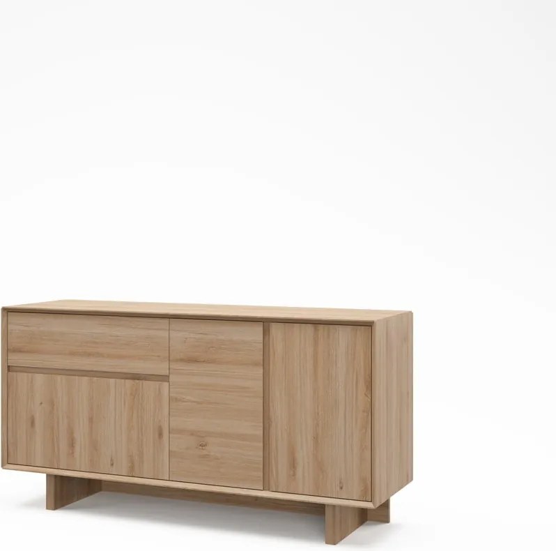 Cassettiera di colore naturale con effetto rovere 146x76x45 cm Carpi – Marckeric