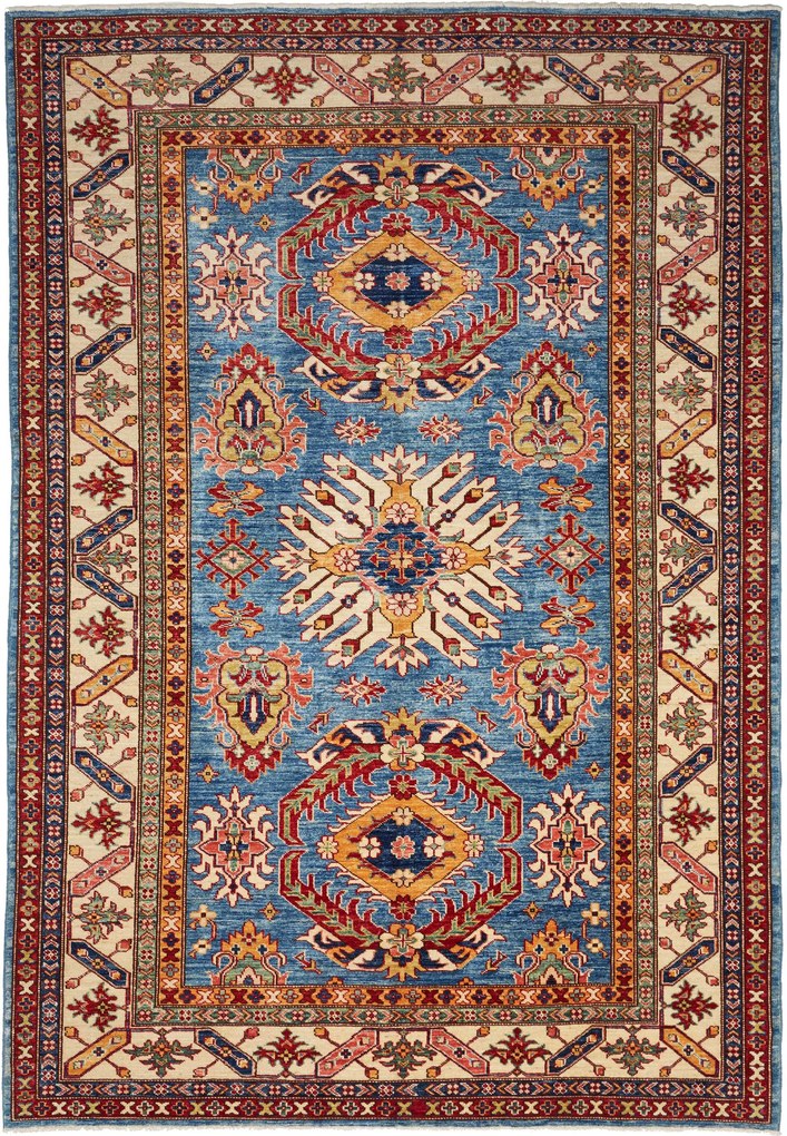 Kazak Tappeto 240x170 Blu (Pakistan) Annodato A Mano