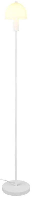 Lampada da terra bianca con paralume in vetro (altezza totale 120 cm) Glenn – Reality