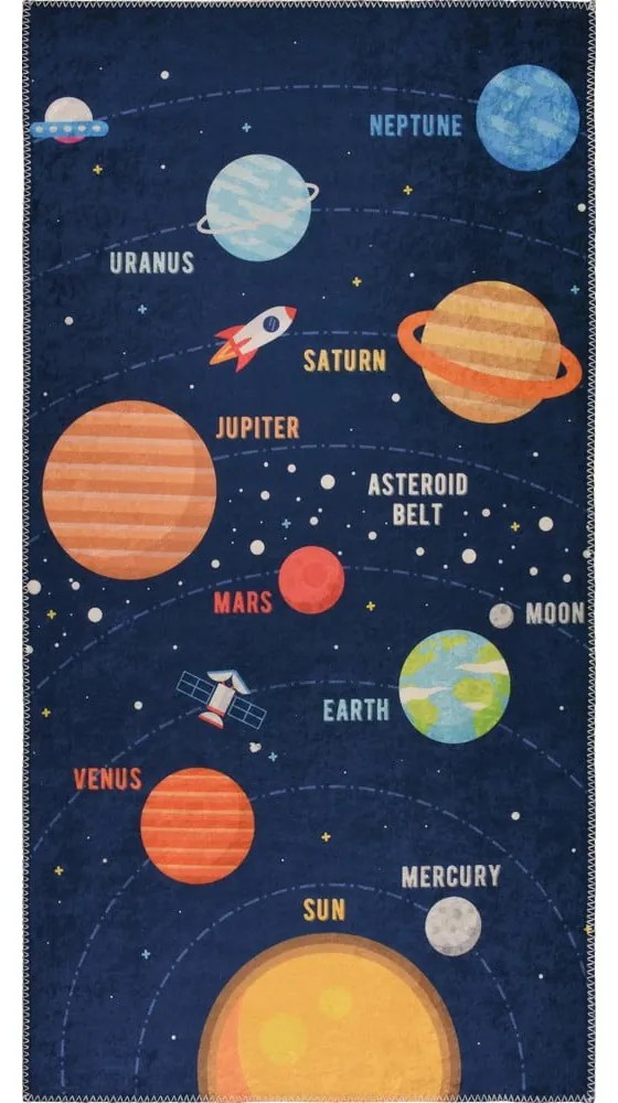 Tappeto per bambini 80x150 cm Solar System - Vitaus