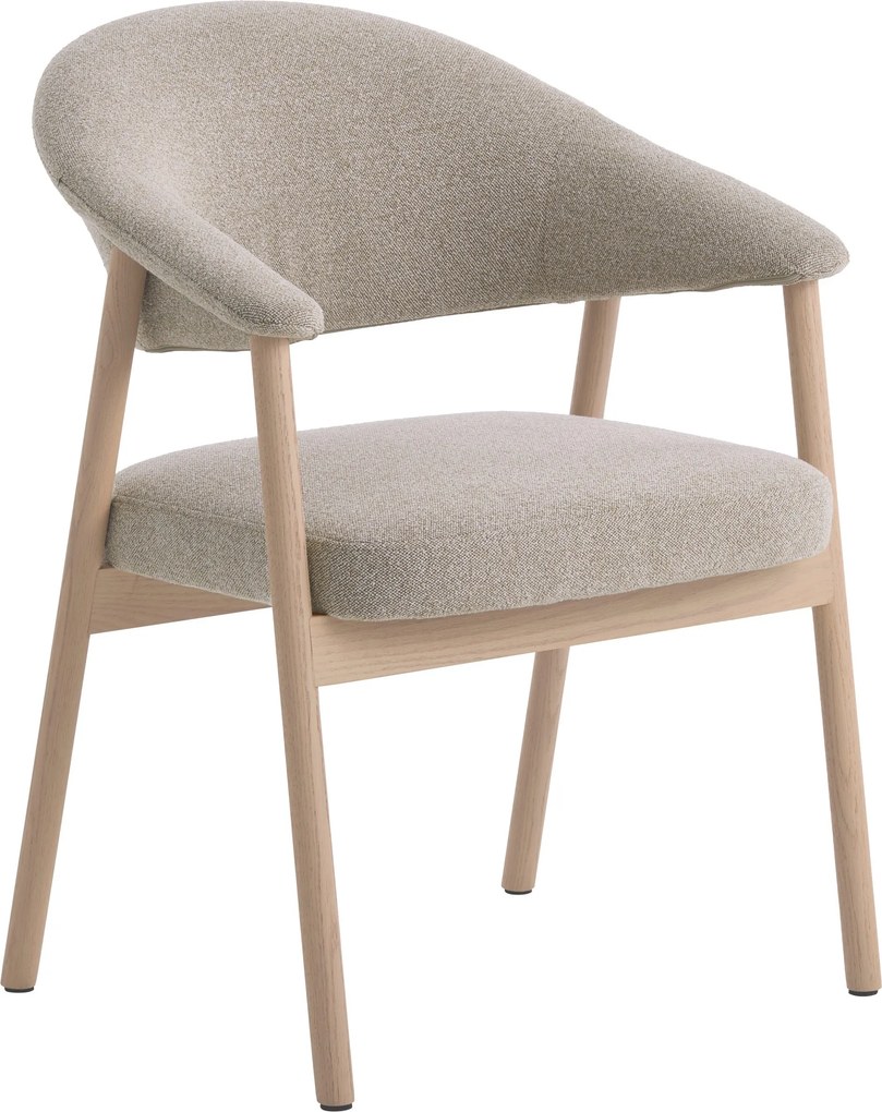 Sedia imbottita GARDA Beige Mélange (tessuto Lake 120) / rovere sbiancato oliato