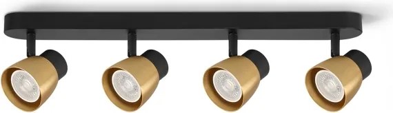 Brilagi - Faretto a LED RGBW dimmerabile NUGGET 4xGU10/4,8W/230V nero/oro