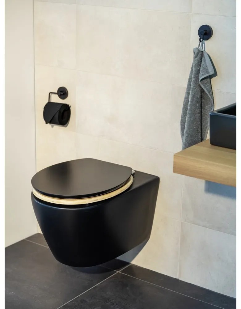 Sedile per WC con chiusura automatica 37 x 44 cm Bambusa - Wenko